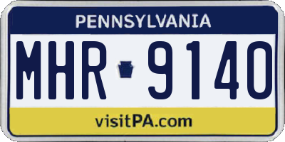 PA license plate MHR9140