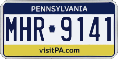 PA license plate MHR9141