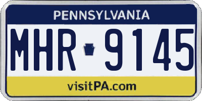 PA license plate MHR9145