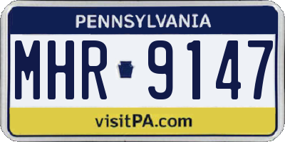 PA license plate MHR9147