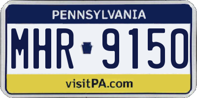PA license plate MHR9150
