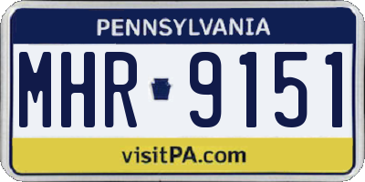 PA license plate MHR9151