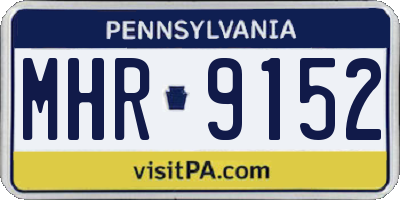 PA license plate MHR9152