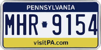 PA license plate MHR9154