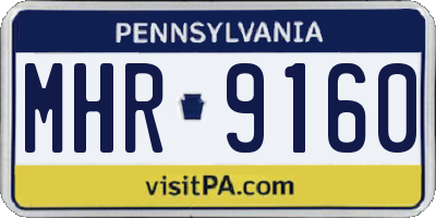 PA license plate MHR9160