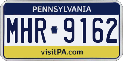 PA license plate MHR9162