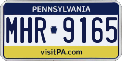 PA license plate MHR9165