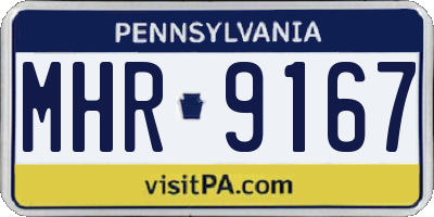PA license plate MHR9167