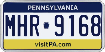 PA license plate MHR9168