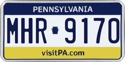 PA license plate MHR9170