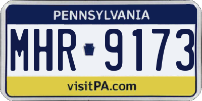 PA license plate MHR9173