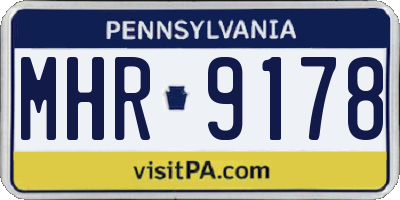 PA license plate MHR9178