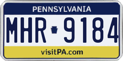 PA license plate MHR9184