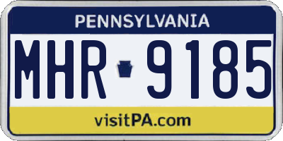 PA license plate MHR9185