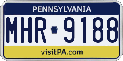 PA license plate MHR9188