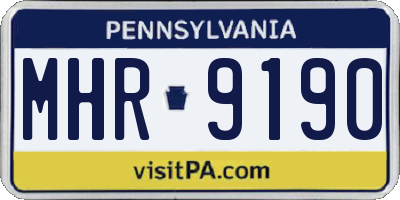 PA license plate MHR9190