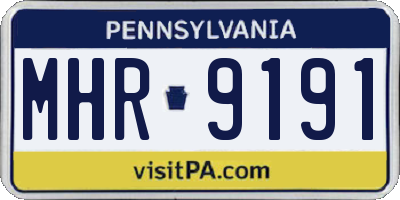 PA license plate MHR9191