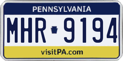 PA license plate MHR9194