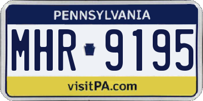 PA license plate MHR9195