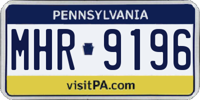 PA license plate MHR9196