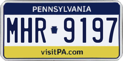 PA license plate MHR9197