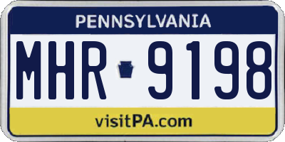 PA license plate MHR9198