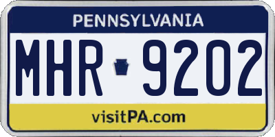 PA license plate MHR9202