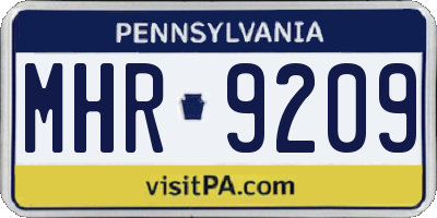 PA license plate MHR9209