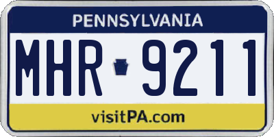PA license plate MHR9211