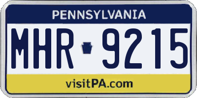 PA license plate MHR9215