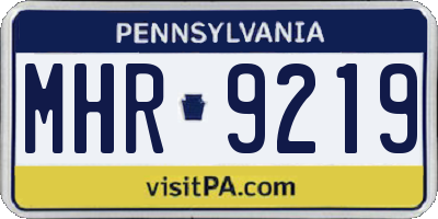 PA license plate MHR9219