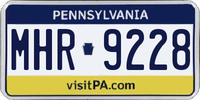 PA license plate MHR9228