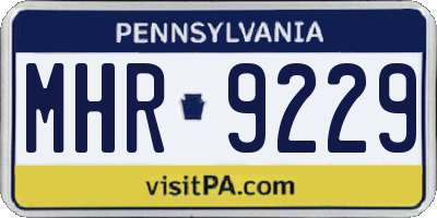 PA license plate MHR9229