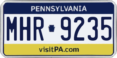 PA license plate MHR9235