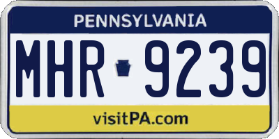 PA license plate MHR9239