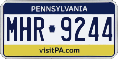 PA license plate MHR9244