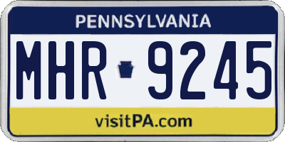 PA license plate MHR9245