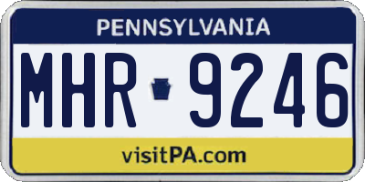 PA license plate MHR9246