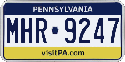PA license plate MHR9247