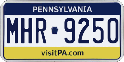 PA license plate MHR9250