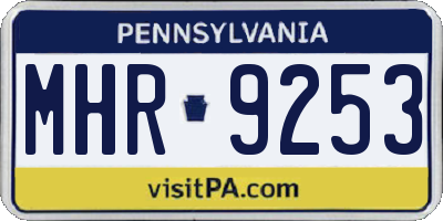 PA license plate MHR9253