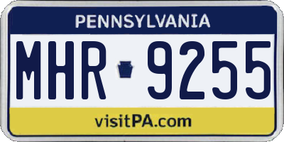 PA license plate MHR9255