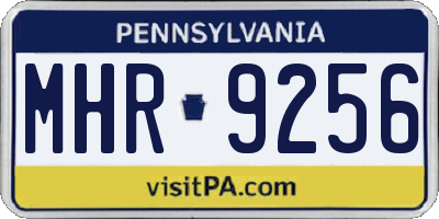 PA license plate MHR9256