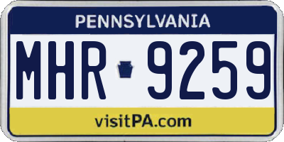 PA license plate MHR9259