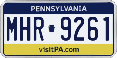 PA license plate MHR9261
