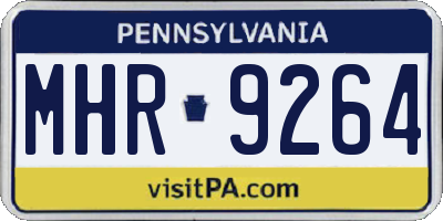 PA license plate MHR9264