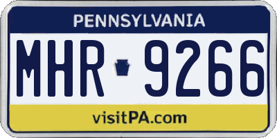 PA license plate MHR9266