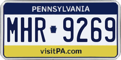 PA license plate MHR9269