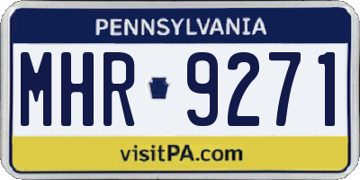 PA license plate MHR9271