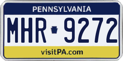 PA license plate MHR9272